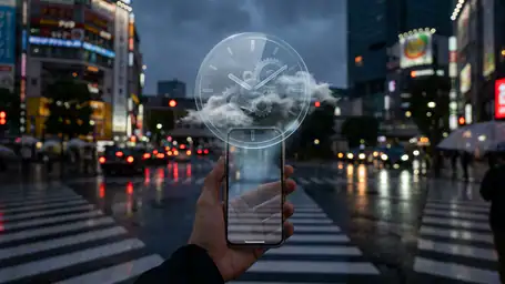 Transparente Uhr & Wetter: Eleganz trifft Funktion header