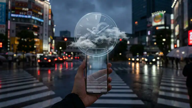 Transparente Uhr & Wetter: Eleganz trifft Funktion header